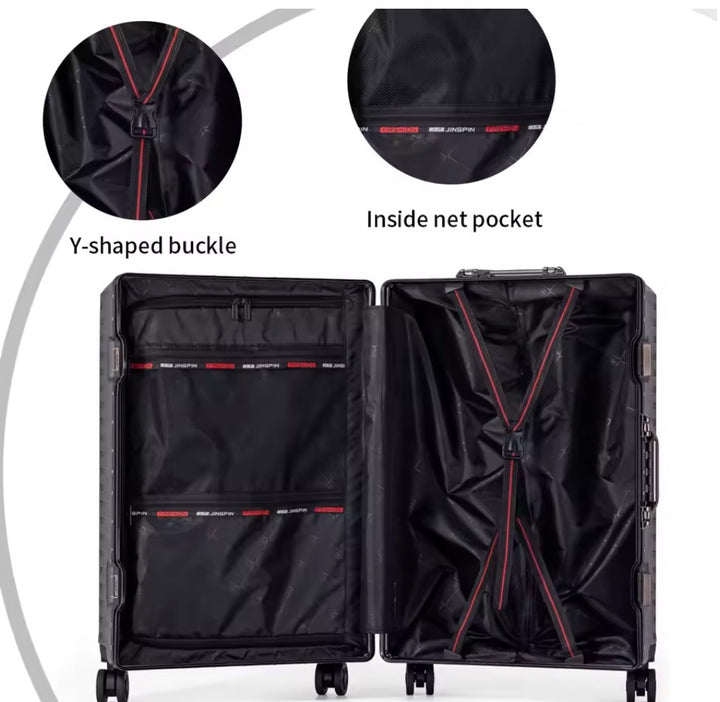 Luggage, Hardshell Suitcase with 360 Wheels, Black  Frame Rolling Luggage ABS+PC suitcase